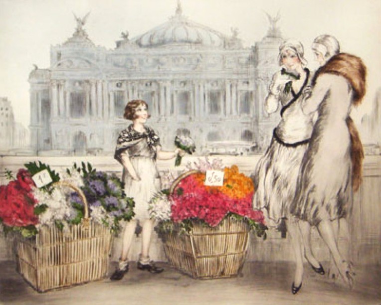 ルイ・イカールの絵画作品　タイトルは、パリの花